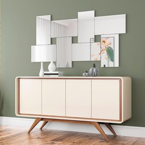 Buffet Channel 100% Mdf Nature Off White Fabrimóveis Nature/off White