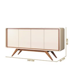 Buffet Channel 100% Mdf Nature Off White Fabrimóveis Nature/off White - 4
