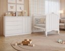 Ver imagem 1 de Conjunto Quarto de Bebê 1 Berço Alegria 1 Cômoda 4 Gavetas 1 Porta Espresso Móveis Branco