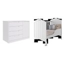 Ver imagem 2 de Conjunto Quarto de Bebê 1 Berço Alegria 1 Cômoda 4 Gavetas 1 Porta Espresso Móveis Branco