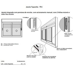 Janela de Correr 2 Folhas Persiana Integrada Branco- 120x200 - 3
