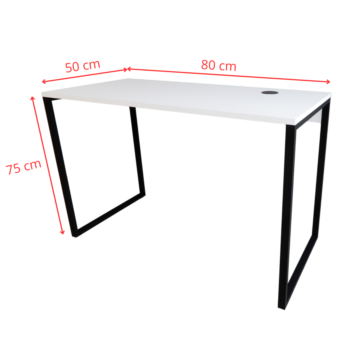 Mesa Escrivaninha Home Office Estilo Industrial 100% Mdf com Usb/tipo-c Embutido:branco Tx - 4