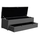 Ver imagem 3 de Calçadeira Recamier Baú Sapateira Casal Queen 160cm Ayla Suede Tampo Reto - Estopar Ayla 160cm Suede