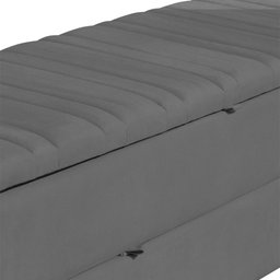 Calçadeira Recamier Baú Sapateira Casal Queen 160cm Ayla Suede Tampo Reto - Estopar Ayla 160cm Suede - 4