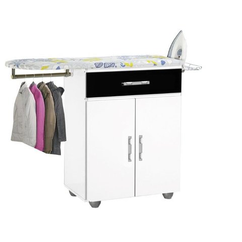 Tabua de passar roupa Gaveta 2 portas Bra / Pre + cabideiro PASSE BEM
