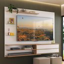 Ver imagem 2 de Painel com Suporte para TV até 65 Polegadas 1 Porta e Prateleiras Multimóveis MP1073 Branco/Rustic