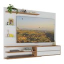 Ver imagem 1 de Painel com Suporte para TV até 65 Polegadas 1 Porta e Prateleiras Multimóveis MP1073 Branco/Rustic