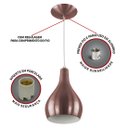 Ver imagem 3 de Pendente Nepal Drop Premium Gourmet em Aluminio Gold Rose