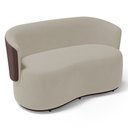 Ver imagem 5 de Kit Poltrona e Namoradeira Aisha Orgânica Composê Sintético Marrom com Suede Bege - Desk Design