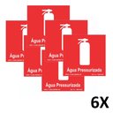 Ver imagem 1 de Kit 6 Placa de Aviso Sinalização Água Pressurizada 20cmx20cm