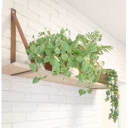 Prateleira Suspensa em Alça de Couro - Verena (100 X 24 Cm ) - 2