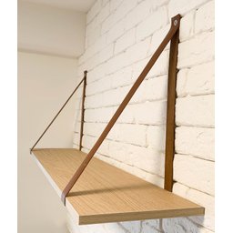 Prateleira Suspensa em Alça de Couro - Verena (100 X 24 Cm ) - 4