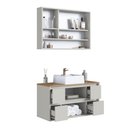 Ver mais imagens de Armários Modulares de Banheiro Crart-CON007 5 Portas 4 Gavetas MDP 88,4cm Bege