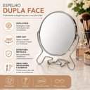 Ver imagem 6 de Espelho Dupla Face 5X Aumento Giratorio Articulado de Mesa Redondo para Maquiagem Barba Penteadeira