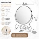 Ver imagem 7 de Espelho Dupla Face 5X Aumento Giratorio Articulado de Mesa Redondo para Maquiagem Barba Penteadeira