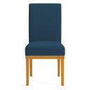 Ver imagem 5 de Kit 8 Cadeiras de Jantar Brisa Suede Base de Madeira - Pallazio Cor:Azul Marinho