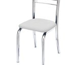 Ver imagem 2 de Kit 8 Cadeiras de Jantar Lara Cromada para Cozinha Assento Sintético Branco - Aurora Line