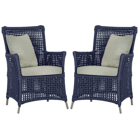 Poltronas Igapó Alumínio Pintura Fendi Corda Náutica E3 Azul