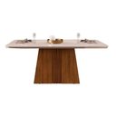 Ver imagem 6 de Conjunto: Mesa Sala Jantar Italia Tampo Madeirado C/ Vidro Curvo 170x90cm e 4 Cadeiras Zoe Freijo/