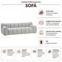Ver imagem 5 de Sofá Living 230 4 Lugares Fixo 230cm Cinza Claro Nexta Casa