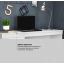 Ver imagem 7 de Mesa Escrivaninha Home Office Quarto Sala Escritorio 1 Porta 1 Gaveta Vitoria Cor Branco