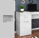 Ver mais imagens de Mesa Escrivaninha Home Office Quarto Sala Escritorio 1 Porta 1 Gaveta Vitoria Cor Branco