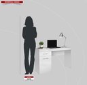 Ver imagem 3 de Mesa Escrivaninha Home Office Quarto Sala Escritorio 1 Porta 1 Gaveta Vitoria Cor Branco