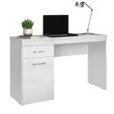 Ver imagem 1 de Mesa Escrivaninha Home Office Quarto Sala Escritorio 1 Porta 1 Gaveta Vitoria Cor Branco