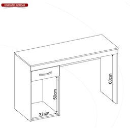 Mesa Escrivaninha Home Office Quarto Sala Escritorio 1 Porta 1 Gaveta Vitoria Cor Branco - 9