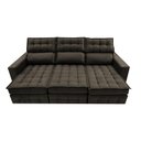 Ver imagem 5 de Sofá Retrátil e Reclinável 2.50m Molas Ensacadas e Costura Tripla Cama inBox Nobre Suede Café