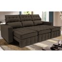 Ver imagem 1 de Sofá Retrátil e Reclinável 2.50m Molas Ensacadas e Costura Tripla Cama inBox Nobre Suede Café