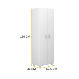 Armário Multiuso Multimóveis para Lavanderia/Aérea de Serviço com Porta Vassouras Branco - 4