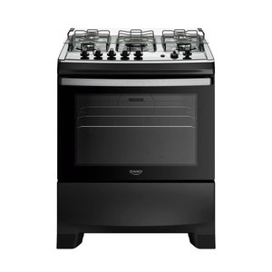 Fogão 5 Bocas Dako Supreme Mesa de Inox e Timer Bivolt - Preto