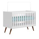 Ver imagem 1 de Berço Infantil Americano Q Encanto Mdf Mdp 3 Alturas Branco Pheonix Baby