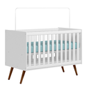 Ver imagem 5 de Berço Infantil Americano Q Encanto Mdf Mdp 3 Alturas Branco Pheonix Baby
