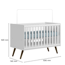 Ver imagem 6 de Berço Infantil Americano Q Encanto Mdf Mdp 3 Alturas Branco Pheonix Baby