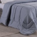 Ver imagem 2 de Edredom Bali Liso Casal 01 Peça Micropercal Dupla Face 400 Fios Macio - Cinza - 100% Poliéster