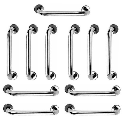 Barra de Apoio 40cm Inox Kit 11 Unidades Idoso Banheiro Box Cadeirante Gestante Casa Suporte Corrima