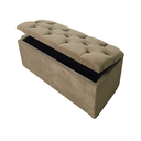 Ver imagem 1 de Bau Solteiro Capitonê Pé de Cama Decoração Guarda Objetivos Sapateira - Bege