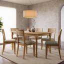 Ver imagem 4 de Kit 02 Cadeiras para Sala de Jantar Madeira Maciça Estofada Lazuli F06 Linho Mescla Freijó - Lyam