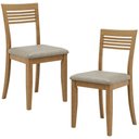 Ver imagem 2 de Kit 02 Cadeiras para Sala de Jantar Madeira Maciça Estofada Lazuli F06 Linho Mescla Freijó - Lyam