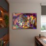 Quadro Decorativo Tela Canvas Abstrato Persona Com Moldura e Vidro Prata - 90x60 cm - 3
