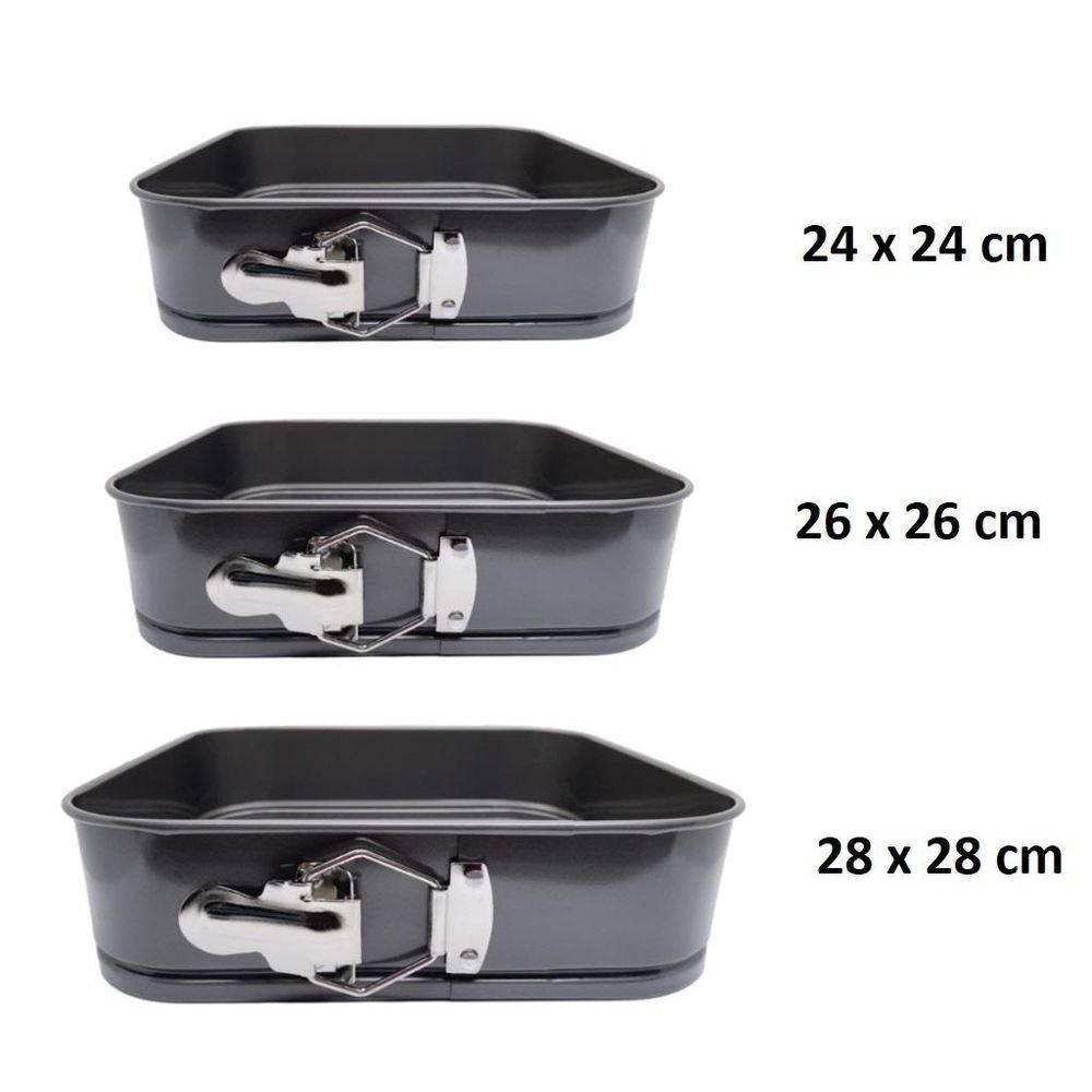 Kit 3 Forma Bolo Torta Fundo Removivel Assadeira Quadrada Antiaderente Multiuso Confeitaria Boleira - 8