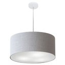 Ver imagem 1 de Lustre Pendente Cilíndrico Vivare Md-4100 Cúpula em Tecido 50x25cm - Rustico Cinza - Bivolt