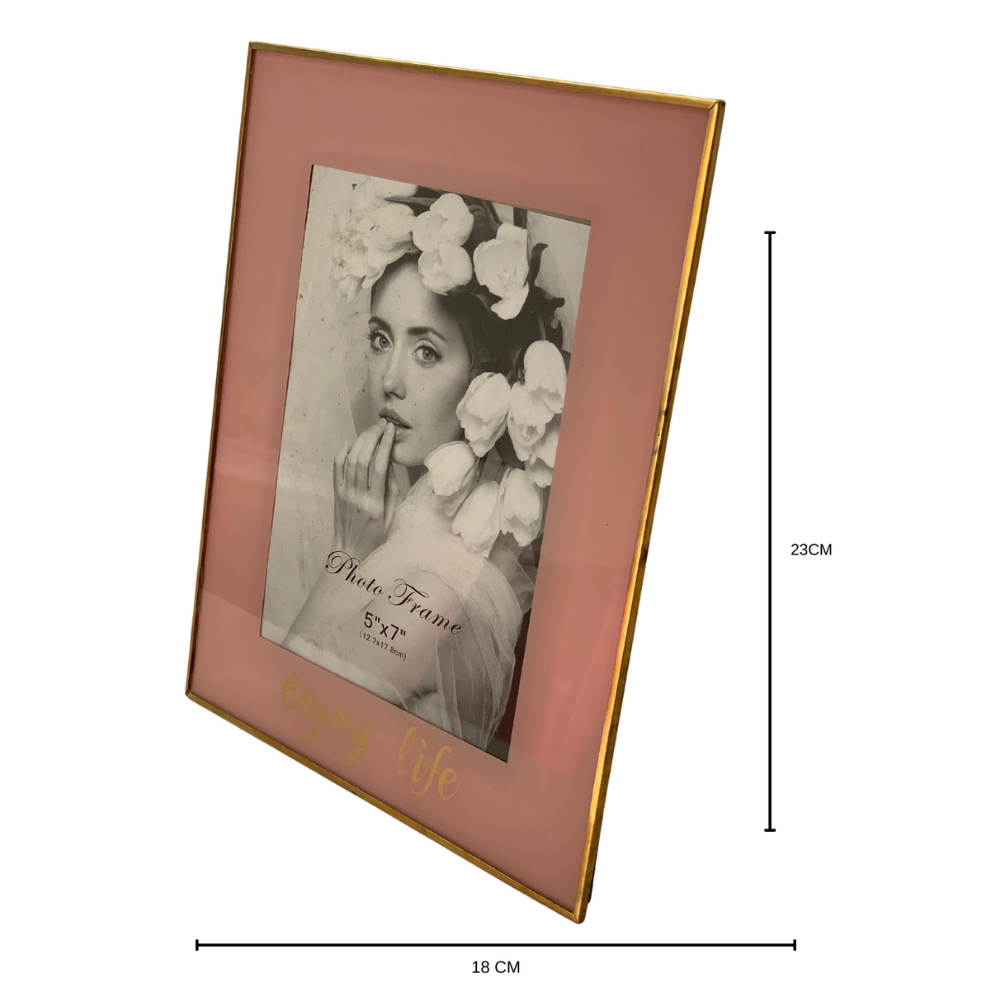 Porta Retrato Rosé com Detalhe Dourado Pequeno - 2