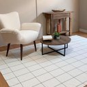 Ver imagem 1 de Tapete Sala Quarto Artesanal 2,00 X 3,00m Rústico Geométrico Xadrez Cru Preto Antiderrapante