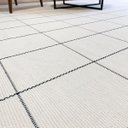 Ver imagem 4 de Tapete Sala Quarto Artesanal 2,00 X 3,00m Rústico Geométrico Xadrez Cru Preto Antiderrapante