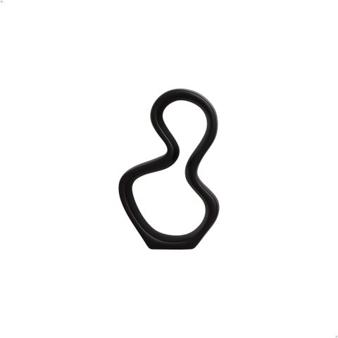 Escultura Decorativa Contemporânea Cerâmica Preto Fosco