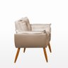 Kit 2 Poltronas Decorativas Opala Suede Pés Palito Bege - 3