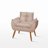 Kit 2 Poltronas Decorativas Opala Suede Pés Palito Bege - 2